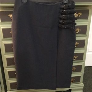 Blue pattern wrap skirt